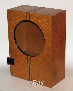 Stylish Art Deco Barber Cabinet Dental Medical Tattoo Wood & Round Glass Burton