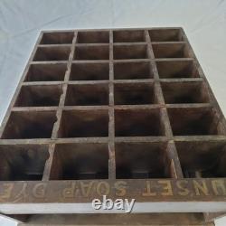 Sunset Soap Dyes Antique Store Counter Display Case Wood Advertising Cabinet VTG