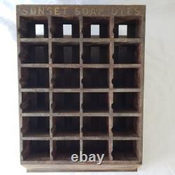 Sunset Soap Dyes Antique Store Counter Display Case Wood Advertising Cabinet VTG