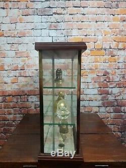 Superb Vintage Miniature Wood & Glass Curio Display Cabinet Shelf Case