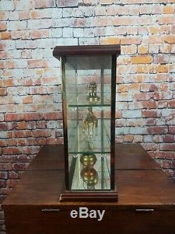 Superb Vintage Miniature Wood & Glass Curio Display Cabinet Shelf Case