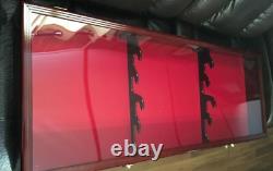 Sword Display Case 4 Slot Cherry Black NCO USMC Saber Blade Katana Wood Cabinet