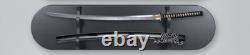 Sword Display Case Black Saber Scabbard Katana Blade Wood Plaque Wall Art Holder