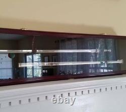 Sword Display Case Black & White Saber USMC NCO Navy Katana Blade Wood Cabinet