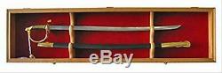Sword Display Case Cabinet Stand Holder Wall Rack Box Trophy Hanging Lockable