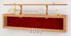 Sword Display Case Solid Oak Fits full size swords