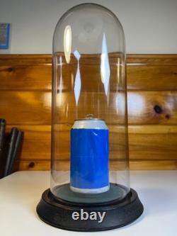 TALL Antique Glass Cloche Bell Jar Dome Wooden Wood Base Display Case 13.5 T