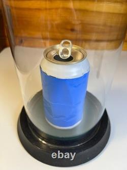 TALL Antique Glass Cloche Bell Jar Dome Wooden Wood Base Display Case 13.5 T