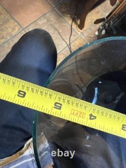 TALL Antique Glass Cloche Bell Jar Dome Wooden Wood Base Display Case 13.5 T