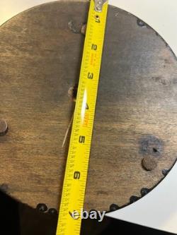 TALL Antique Glass Cloche Bell Jar Dome Wooden Wood Base Display Case 13.5 T