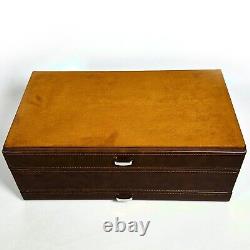 TAWBURY Mens Watch Box Display Case Wood Luxury Organizer 12 Slot PU Leather