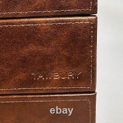 TAWBURY Mens Watch Box Display Case Wood Luxury Organizer 12 Slot PU Leather