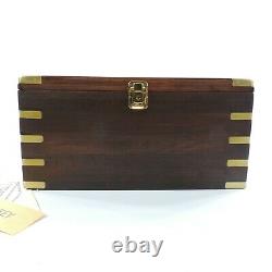 TIMEX Carriage Watch Locking Display Case Wood Brass Beveled Glass Velvet Lined