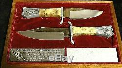 The American Frontiersman Commemorative Knife collection with display case 1972 S