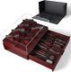 The Armory Premium Pocket Knife Display Case Cherry Wood Holds 20 30 Knives