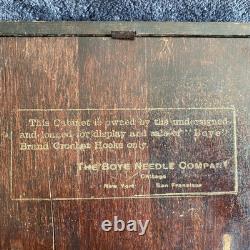 The Boye Needle Company Wood Display Case Countertop Store Approx. 50 Needles