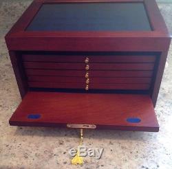 The Complete U. S. Presidents Coins Collection Wood Display Case Counter Top Case