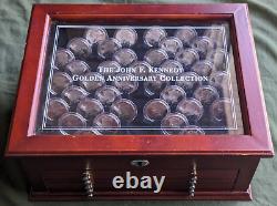 The JFK Golden Anniversary Collection 130 Half Dollars in Wood Display Case
