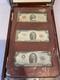 The Modern $2 Bill Collector Set 1928 1953 1976 & Uncut Sheet Wood Display Case