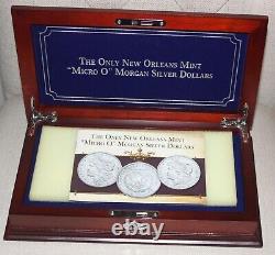 The Only New Orleans Mint Micro O Morgan Silver Dollars w Wood Display Case