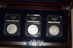 The Only New Orleans Mint Micro O Morgan Silver Dollars w Wood Display Case