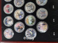 The President Barack Obama Coin Collection Wood Glass Display Case with Cards, key