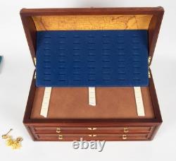 The State Quarters Wood Treasure Chest The Danbury Mint Woden Display Case 16x8