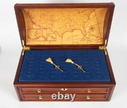 The State Quarters Wood Treasure Chest The Danbury Mint Woden Display Case 16x8