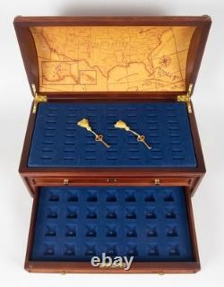 The State Quarters Wood Treasure Chest The Danbury Mint Woden Display Case 16x8