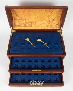 The State Quarters Wood Treasure Chest The Danbury Mint Woden Display Case 16x8