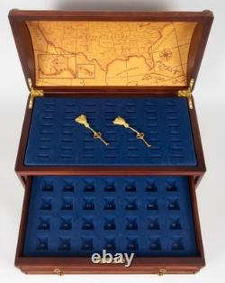 The State Quarters Wood Treasure Chest The Danbury Mint Woden Display Case 16x8