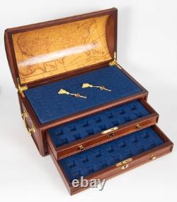 The State Quarters Wood Treasure Chest The Danbury Mint Woden Display Case 16x8