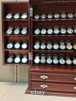 The Ultimate U. S. State Quarter Collection 112pc Set With Wood Display Case