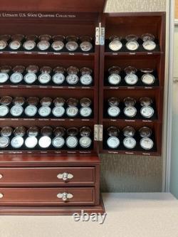 The Ultimate U. S. State Quarter Collection 112pc Set With Wood Display Case