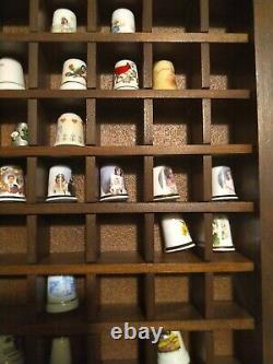 Thimble Wood Wall Mount Display Case (221 slots) Comes With 161 Thimbles