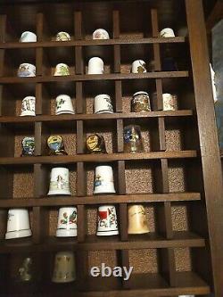 Thimble Wood Wall Mount Display Case (221 slots) Comes With 161 Thimbles