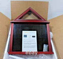 Tieeqe Solid Wood Flag Display Case Military Shadow Box Fit a Folded 3'x5' Flag