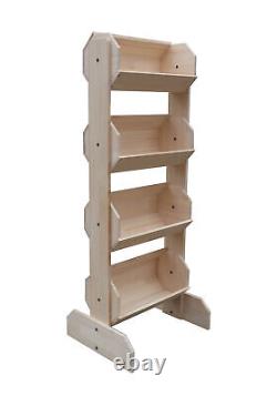 Tiered Wooden Produce Display Fresh Market Fruit Rack Supermarket Wood Bins Rack