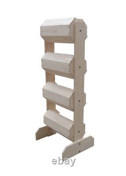 Tiered Wooden Produce Display Fresh Market Fruit Rack Supermarket Wood Bins Rack