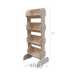 Tiered Wooden Produce Display Fresh Market Fruit Rack Supermarket Wood Bins Rack