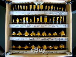 Toughest Router Bit Set 50 pieces with Wood and Glass Display Case