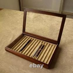 Toyooka Craft Wooden 15 Fountain Pen Tray Lid Display Case Stackable Japan