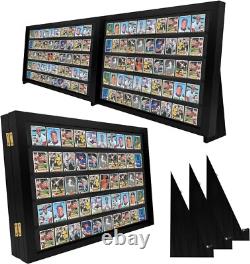 Trading Card Display Case 100 Ungraded USA Tabletop Sport Wood Show Stand Frame