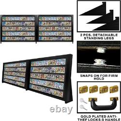 Trading Card Display Case 100 Ungraded USA Tabletop Sport Wood Show Stand Frame