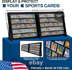 Trading Card Display Case 100 Ungraded USA Tabletop Sport Wood Show Stand Frame