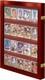 Trading Card Display Case Usa 20 Ungraded Sport Top Loader Wood Cherry Cabinet