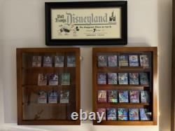 Trading Card Display Case USA 20 Ungraded Sport Top Loader Wood Cherry Cabinet