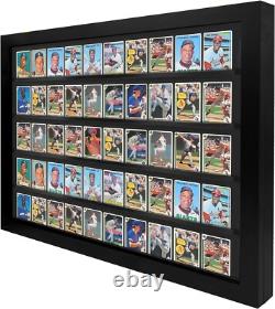 Trading Card Display Case USA 50 Ungraded Sport Top Loader Wood Baseball Frame