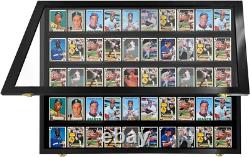 Trading Card Display Case USA 50 Ungraded Sport Top Loader Wood Baseball Frame