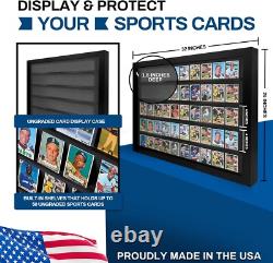 Trading Card Display Case USA 50 Ungraded Sport Top Loader Wood Baseball Frame